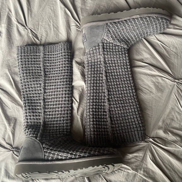 UGG Tall Solene Charcoal Knit Sweater Weather - Picture 13 of 14